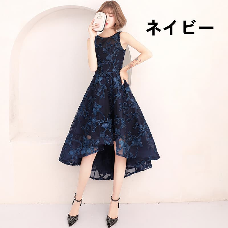 花柄刺繍チュールフィッシュテールキャバドレス