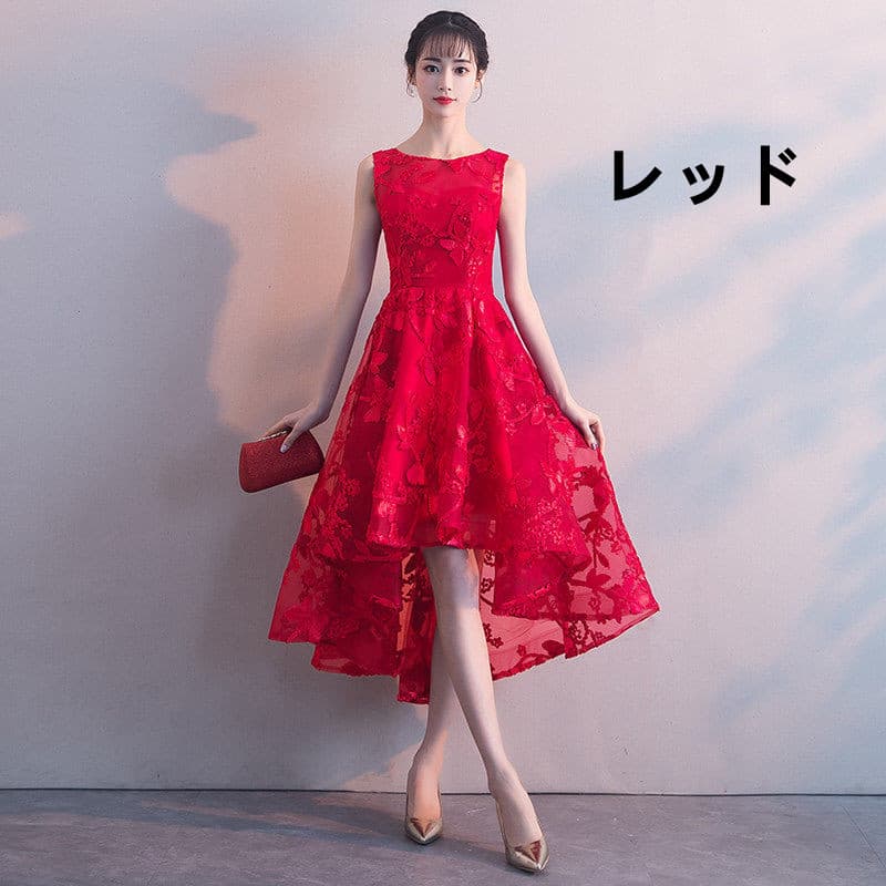 花柄刺繍チュールフィッシュテールキャバドレス