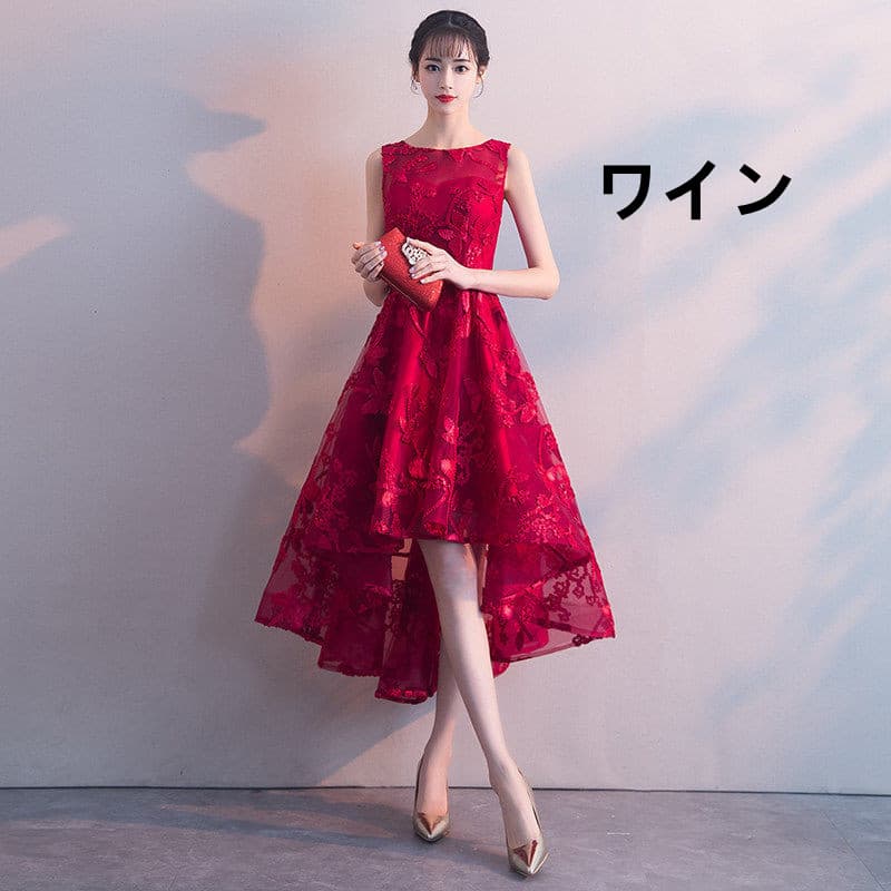 花柄刺繍チュールフィッシュテールキャバドレス